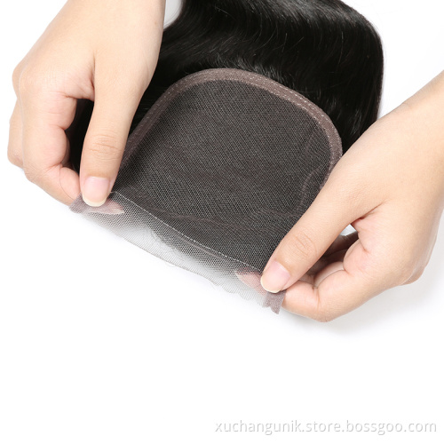 Brazilian Body Wave Hair 4 Bundles with Closure Remy Human Hair Weave Bundles With Closure Natural Color